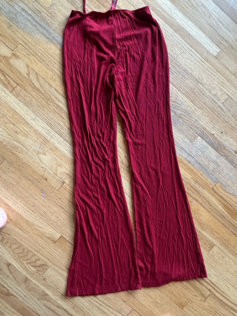 Skims flare ruched ribbed pants - Deep Burgundy - Picture 4 of 4